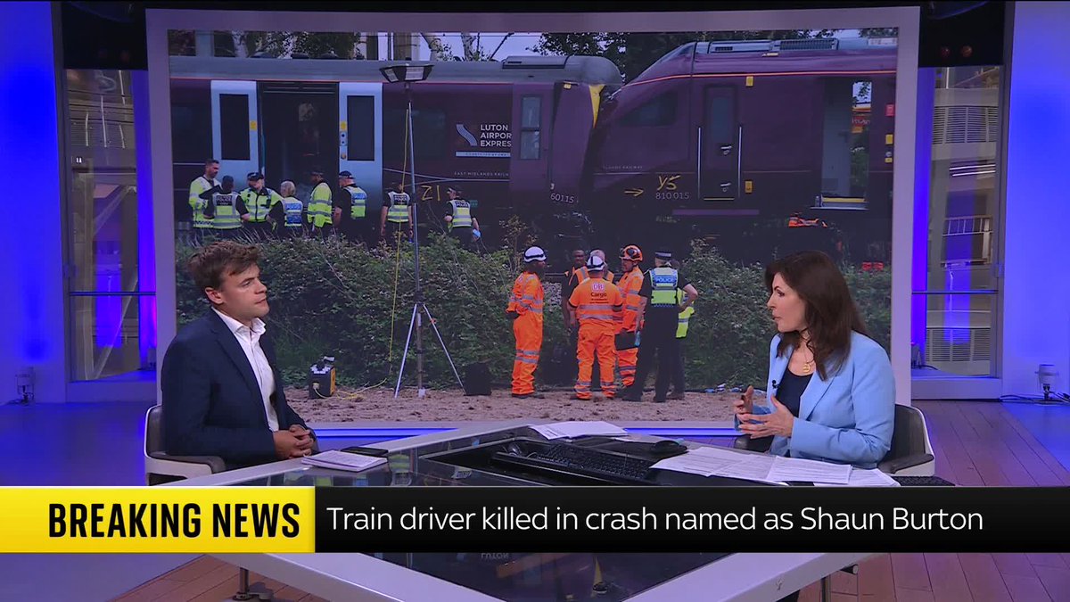 BREAKING: The train driver who died in the collision near Bedford on Friday in which 100 people were injured has been named as 60-year-old Shaun Burton. Read more: 📺 Sky 501, Virgin 602, Freeview 233 and YouTube
