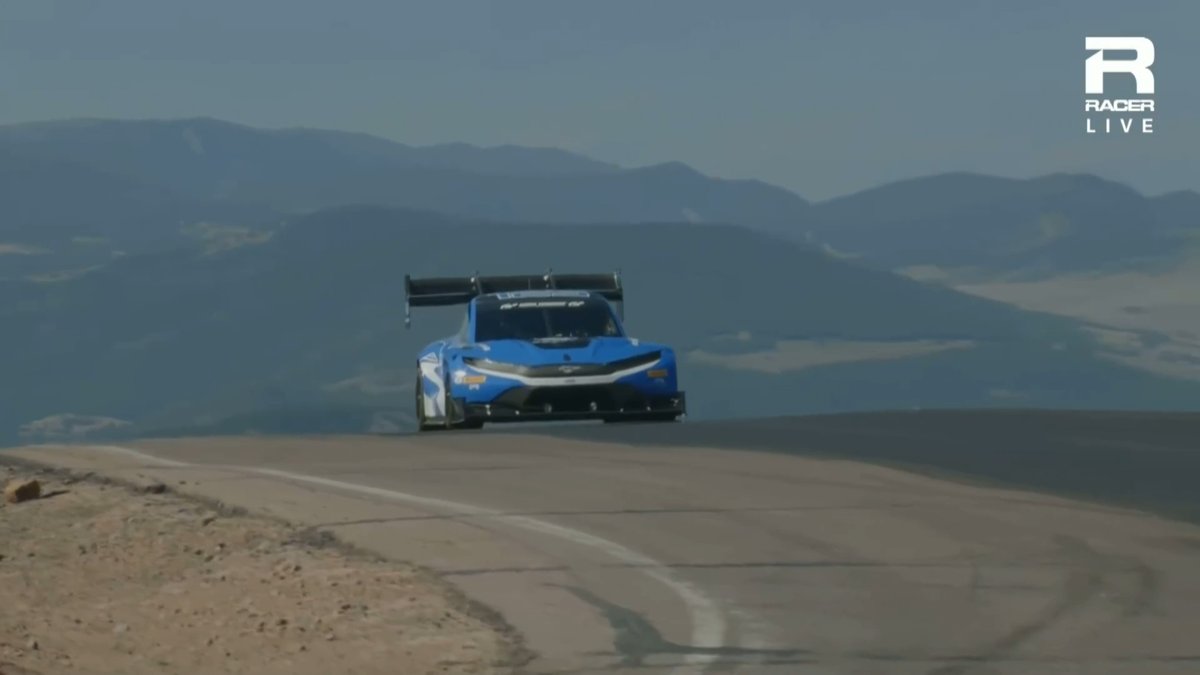 Romain Dumas laid down a blistering 8:18.202 at Pikes Peak International Hill Climb. 📺 Pikes Peak Live, presented by Mobil 1, is LIVE NOW on RACER Network and the RACER+ app as the 104th Running of The Broadmoor Pikes Peak International Hill Climb, presented by Gran Turismo, takes on America's Mountain.