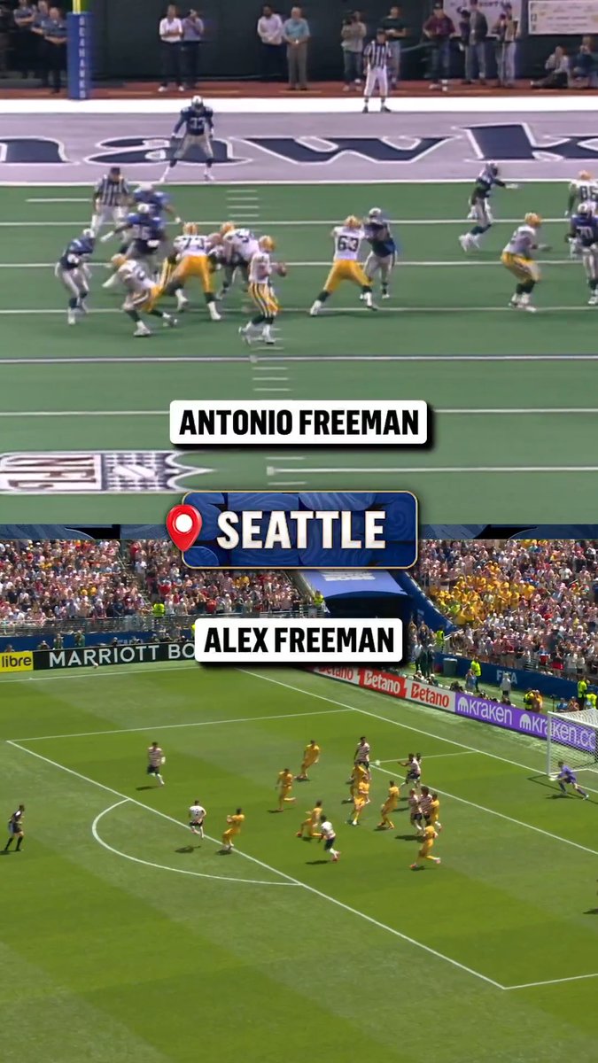 The Freeman's love scoring in Seattle 🇺🇸 Green Bay Packers | U.S. Soccer Men's National Team | NFL