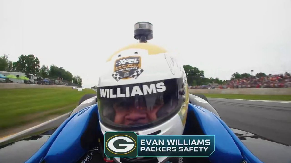 Green Bay @Packers safety Evan Williams is going FAST at Road America.