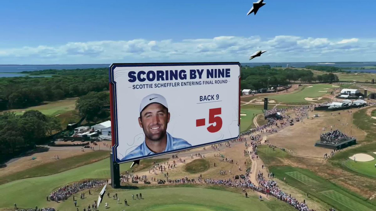 Bogey for Scottie. Par for Wyndham at 1. Clark's lead is 5 over Burns.