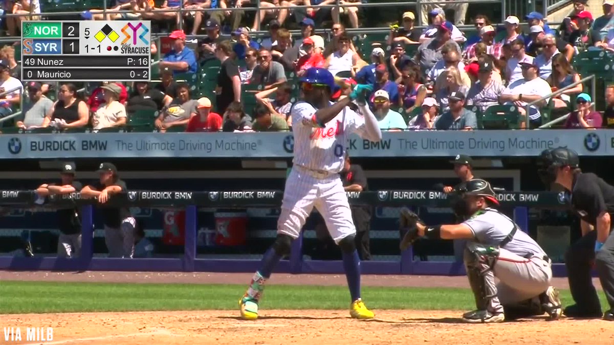 Francisco Lindor stole second base and scored on an RBI single by Tyrone Taylor today for Triple-A Syracuse