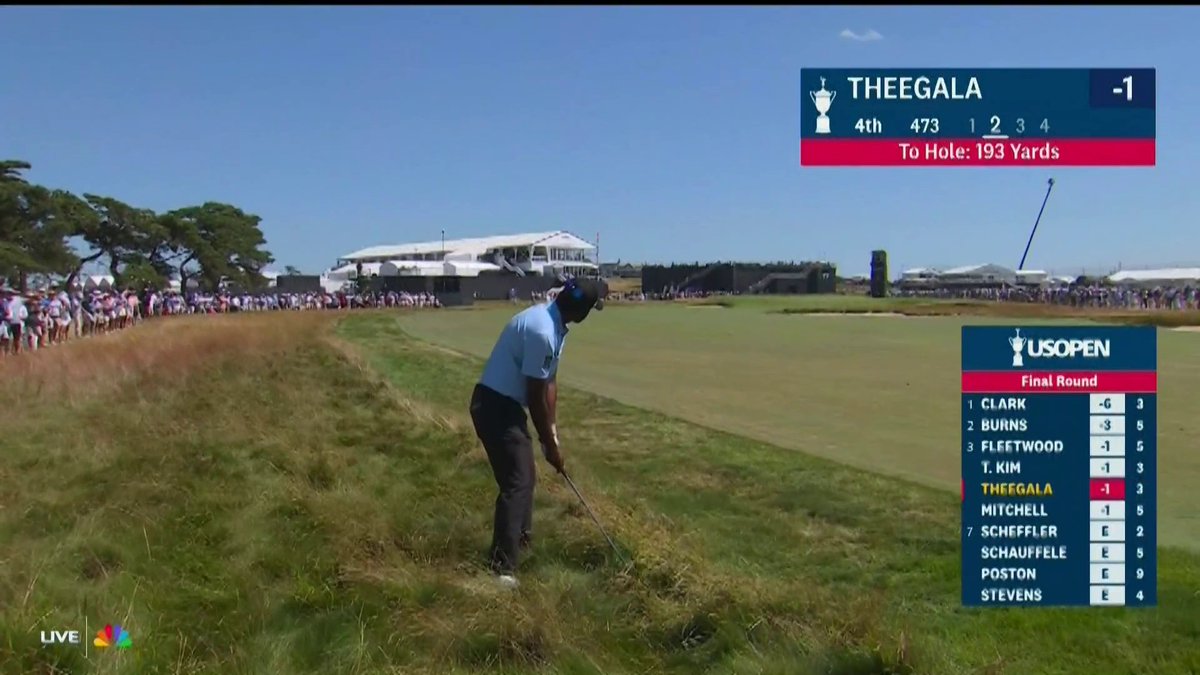Sahith Theegala takes a big swing out of the thick rough and his club goes FLYING backward 🤯 Look what he finds after 👀 📺 NBC