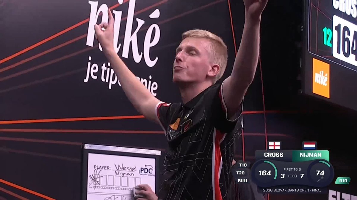 NIJMAN WINS ET9! 🏆 Wessel Nijman becomes the first player this year to win multiple European Tour titles, as the Dutchman beats Rob Cross 8-3 to win the inaugural Slovak Darts Open! 📺 #ET9