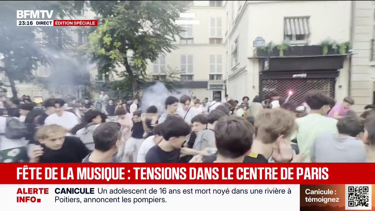 Fête de la musique: des tensions ont eu lieu dans le centre de Paris en début de soirée