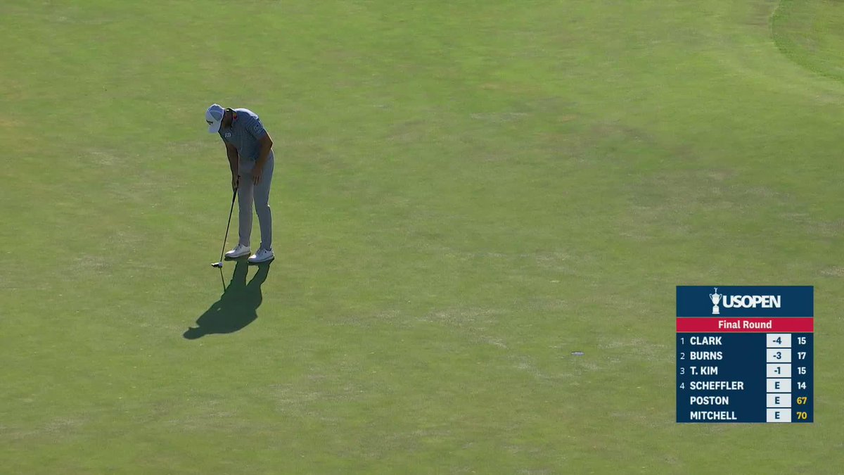 To take a share of the U.S. Open lead... NOOOOO Sam Burns is in the clubhouse at -3, one behind Clark.