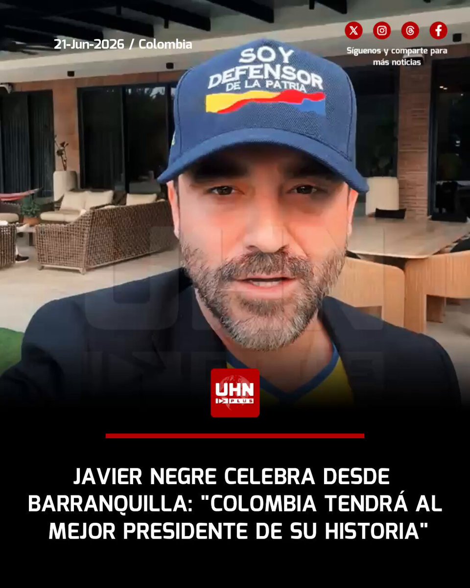 🇨🇴🇺🇸‼️ | Javier Negre de UHN Plus celebra desde Barranquilla el histórico triunfo de Abelardo de la Espriella, "un hombre de fe y de patria" que devuelve a Colombia el camino de la seguridad y la libertad tras derrotar al comunismo. El senador Bernie Moreno, María Elvira Salazar y la Embajada de Estados Unidos ya están en el país respaldando la democracia colombiana y celebrando junto al pueblo este nuevo capítulo de la nación.