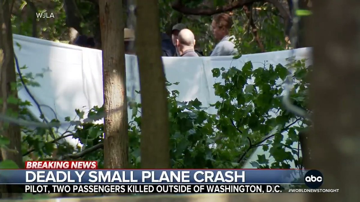 Investigators were on the scene earlier after a private plane crashed near a residential neighborhood in Maryland outside Washington, D.C., killing three people.