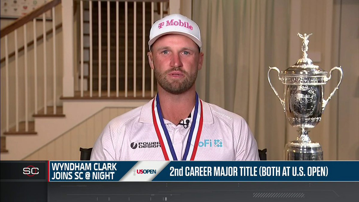 "He's never really gotten to see me win in person, so this is very nice and I can't wait to celebrate with him." Two-time U.S. Open winner Wyndham Clark tells Michael Eaves what it was like to have his dad surprise him on Father's Day ❤️