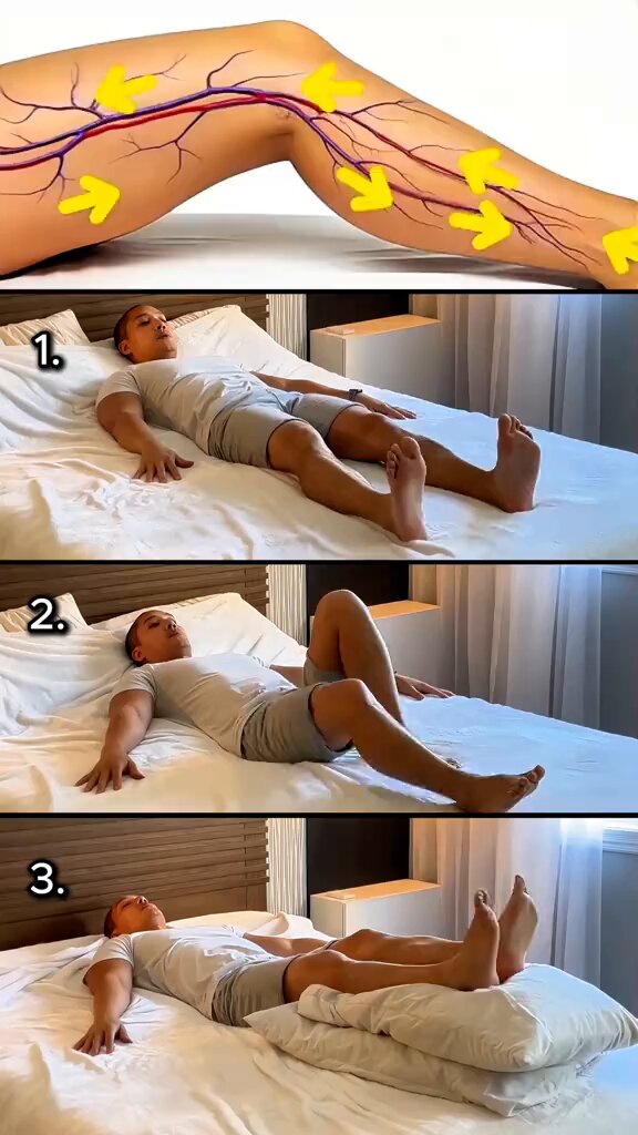 Realiza estos ejercicios para mejorar la circulación y reducir la hinchazón en las piernas. Para los ejercicios 1 y 2, haz de 10 a 20 repeticiones y repite 2 veces. Para el ejercicio 3, hazlo de 5 a 15 minutos al final del día. Mejorar la circulación ayuda a eliminar el exceso de líquido, favorece la función venosa y reduce la presión en las piernas. Los ejercicios suaves diarios promueven una mejor circulación en las piernas, mayor comodidad y mejor movilidad, especialmente para quienes pasan mucho tiempo sentados o inactivos.