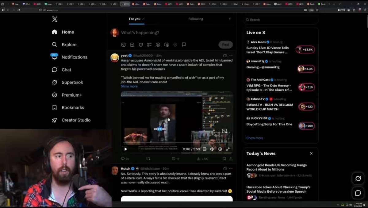 Asmongold goes at Hasan over his suit game, the terr*rist manifesto situation, and who has the fakest laugh "It's the 2nd fakest laugh of all time, your laugh is the fakest laugh of all time, my laugh is only the 2nd fakest laugh of all time" "A terr*rist manifesto of a m*rdr that K-ed 2 Israeli diplomats that had nothing do with anything and ur chat was spamming hearts” "He's all in on his suits..this is the worst suit that I've ever seen in my life..is this like a 1968 trailer for like a sears vacuum cleaner?"