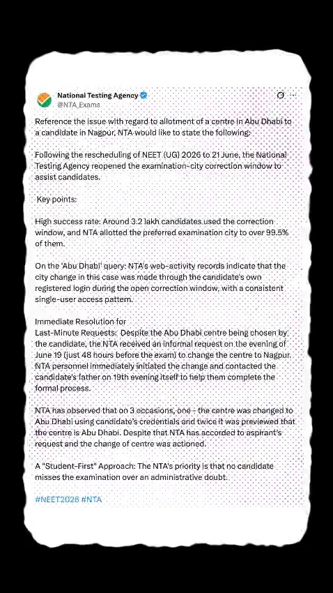 अपनी डूबती हुई राजनीतिक नैया को बचाने की ओछी राजनीति में राहुल गांधी ने NEET की परीक्षा देने वाले देश के युवाओं के भविष्य को दांव पर लगा दिया। वीडियो देखिए और राहुल गांधी का प्रोपेगेंडा समझिए, ताकि ऐसे राजनीति के दीमकों से सावधानी बरती जा सके। ⏬