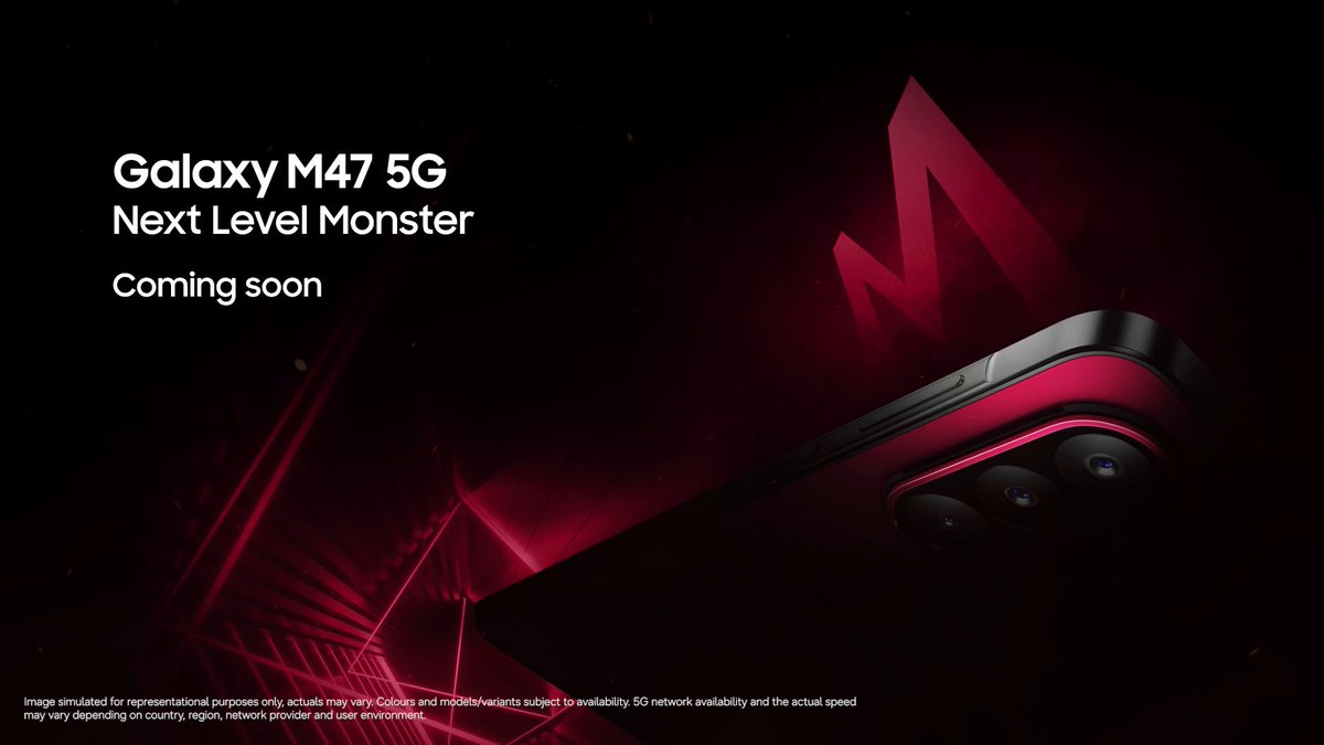 It’s fast. It’s smooth. It’s NEXT LEVEL MONSTER. #GalaxyM47 5G is coming with next level performance to make multitasking smoother, gaming faster, and to keep up with your every move. Stay tuned! #NextLevelMonster #ComingSoon #LoveForMonster #Samsung