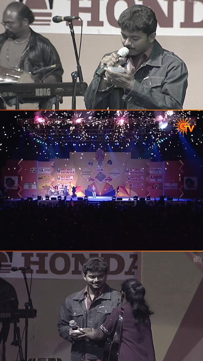 Throwback to Actor Vijay singing "Minnalai Pidithu" at Mega Star Night 2002. #SunTV #SunTVThrowback #Vijay #MinnalaiPidithu #HBDVijay