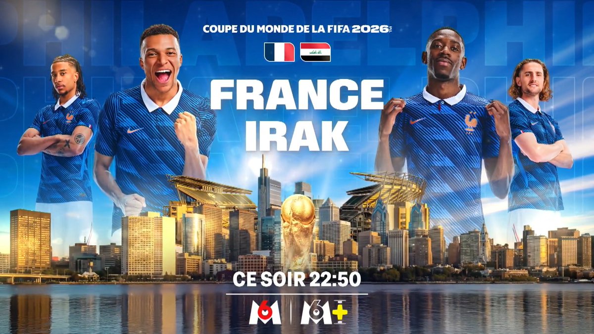 La bande-annonce M6 avant France 🇫🇷-🇮🇶 Irak ce soir à 23 heures. 🍿🤩