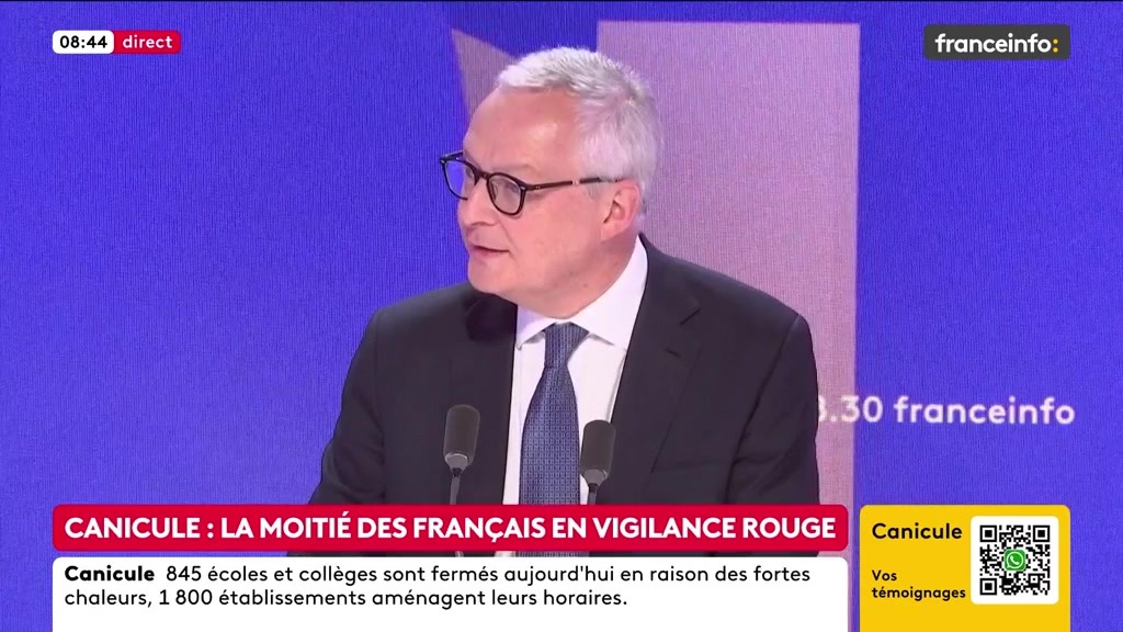 🔴 Canicule : comment financer la climatisation dans le pays ? ➡️ "Si nous continuons à avoir un État social qui dépense toujours plus et que dans le même temps on veut construire un État qui protège, on va droit dans le mur", dit Bruno Le Maire, ancien ministre de l’Économie