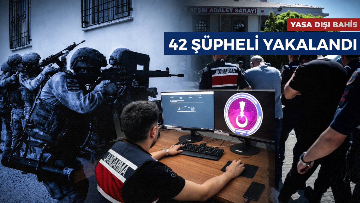 Kahramanmaraş merkezli 16 ilde “Yasa Dışı Bahis” suçuna yönelik Jandarmamız tarafından düzenlenen operasyonlarda 114 Milyon TL para hareketliliği bulunan 42 şüpheli yakalandı. Şüphelilerden; 38’i tutuklandı. 4’ü hakkında adli kontrol hükümleri uygulandı. Jandarma Genel Komutanlığı KOM ve Siber Suçlarla Mücadele Daire Başkanlıkları, MASAK ve Afşin Cumhuriyet Başsavcılığı koordinesinde; Kahramanmaraş merkezli 16 ilde düzenlenen operasyonlarda yakalanan şüphelilerin; -İnternet siteleri üzerinden yasa dışı bahis oynattıkları ve -Bu suçtan elde edilen gelirin para nakline aracılık ettikleri tespit edildi. Güvenlik güçlerimizin kararlı mücadelesi ve aziz milletimizin desteğiyle; suç ve suçlularla mücadelemizi kararlılıkla sürdürüyoruz. Kahraman Jandarmamızı, Daire Başkanlıklarımızı, MASAK'ımızı, Cumhuriyet Başsavcılıklarımızı ve emeği geçenleri tebrik ediyoruz.