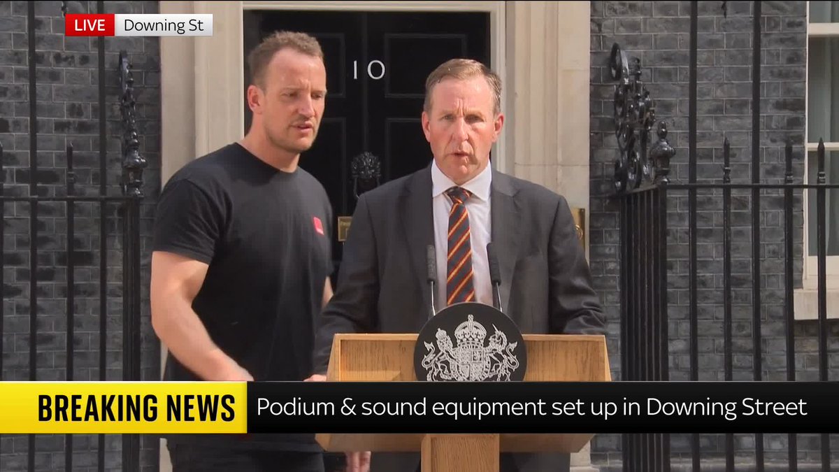 BREAKING: Podium and sound equipment set up in Downing Street, as Starmer to make announcement shortly 📺 Sky 501, Virgin 602, Freeview 233 and YouTube