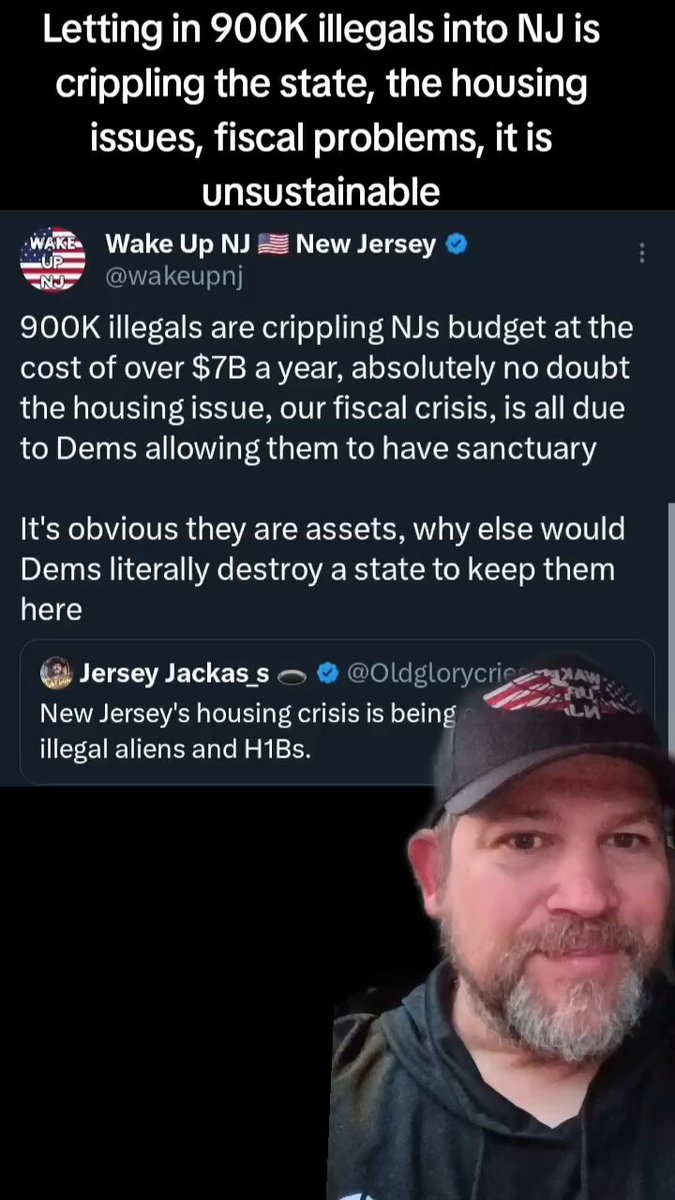 Letting in 900K illegals into NJ is crippling the state, the housing issues, fiscal problems, it is unsustainable Democrats need to lose their jobs for this, their incompetence is ruining this state