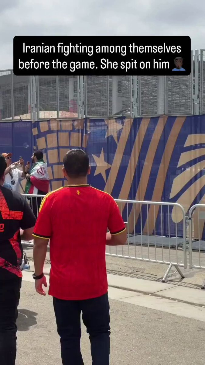 A woman pro-Pahlavi spat on an Iranian fan before the Iran vs. Belgium match. Zionists are degenerates.