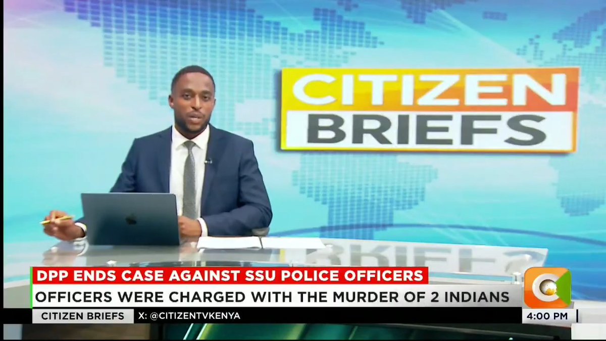 DPP Ends Case Against Ssu Police Officers: DPP terminates case against 15 security officers Officers were charged with the murder of 2 Indians The Indians disappeared together with a Kenyan driver 13 accused were from the disbanded Special Services Unit #CitizenBriefs