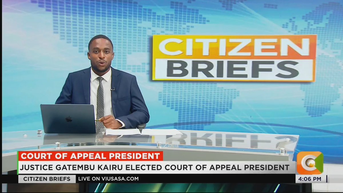 Court Of Appeal President: Justice Gatembu Kairu elected Court of Appeal president Justice Gatembu got 26 out of the 41 votes He will succeed Justice Musinga, whose term expired in May #CitizenBriefs