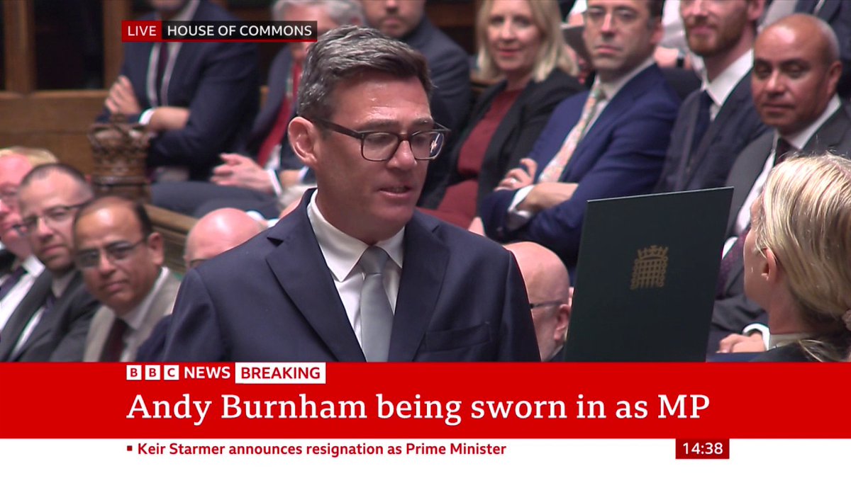 Andy Burnham sworn in as new Labour MP for Makerfield Follow live updates and analysis: