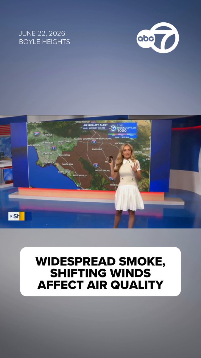 Air quality appears to be improving, but the impacts from the Boyle Heights warehouse fire are still being felt. Shifting winds continue to affect the direction of the widespread smoke. An air quality advisory will be in effect through at least 1:45 p.m. Monday.