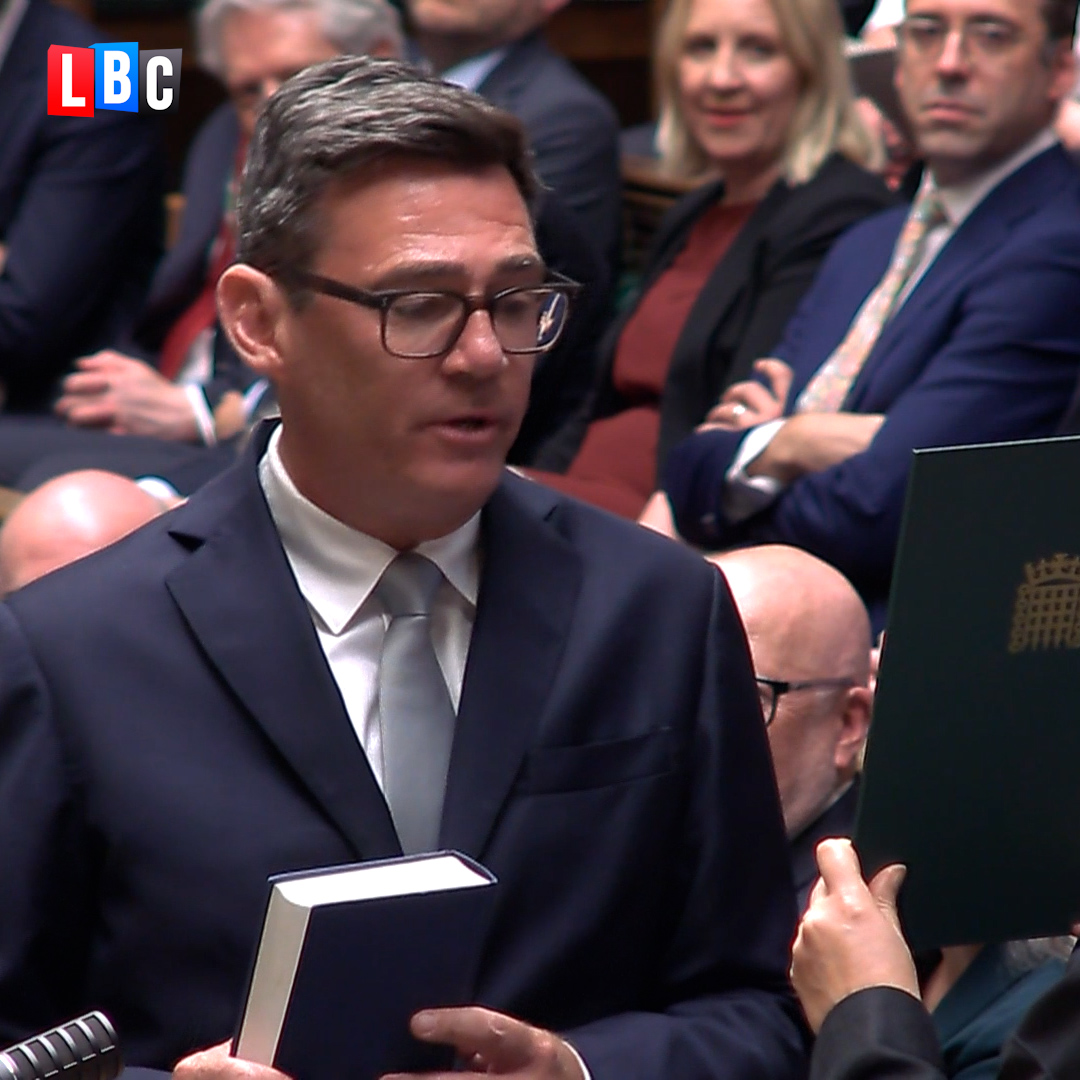 "He's not the messiah!" Andy Burnham is heckled as he's sworn in as an MP.