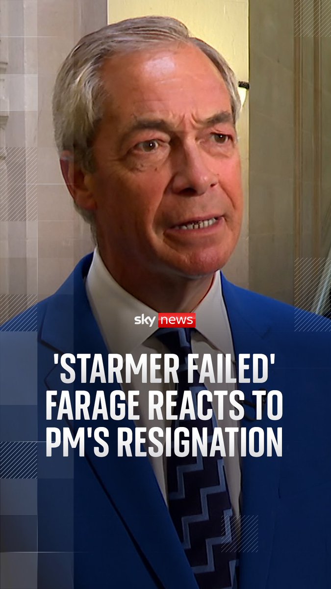 Nigel Farage, leader of the Reform UK says he is "sorry" for the Prime Minister but Starmer "did fail". He also takes credit for getting Starmer out of office