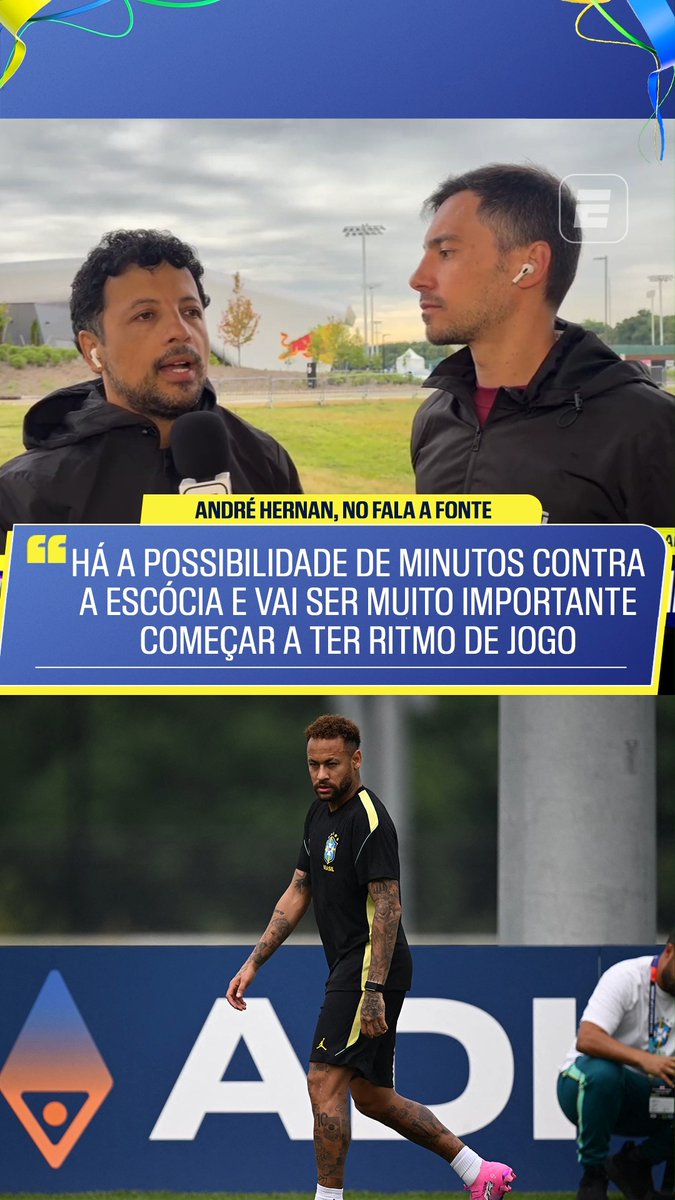 "O NEYMAR ESTÁ LIBERADAÇO!" No Fala a Fonte, André Hernan deu detalhes da recuperação de Neymar e da situação atual do camisa 10! Será que ele ganha minutos com a Escócia, fã de esportes? 👉 Assista a Escócia x Brasil, nesta quarta-feira (24/06), com transmissão ao vivo pela CazéTV, disponível sem custo adicional no #DisneyPlus #ESPN2026 #FIFAWorldCup #FalaFonte #Neymar