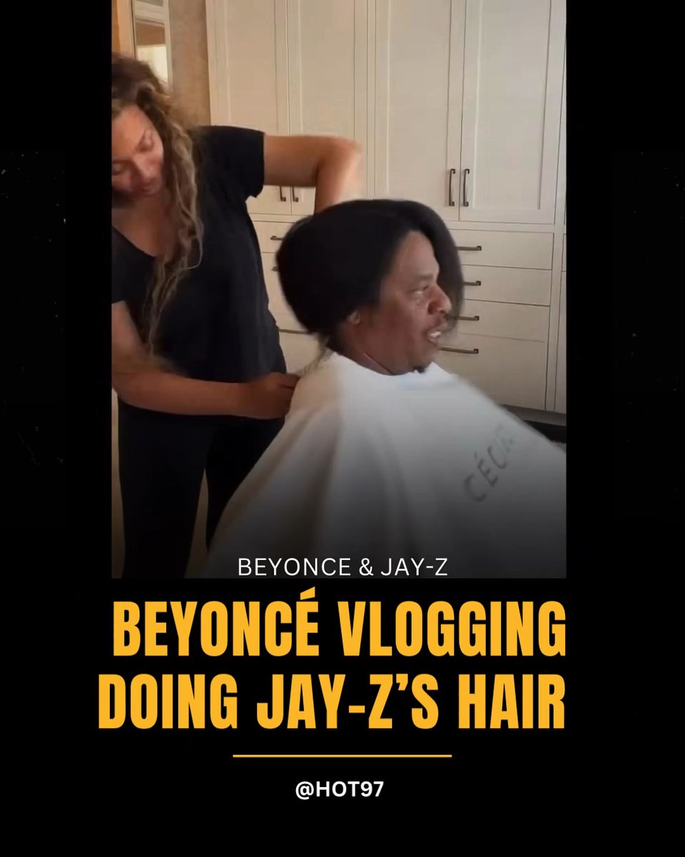 Beyoncé doing Jay’s hair/beauty vlogging at their home in Bel-Air.