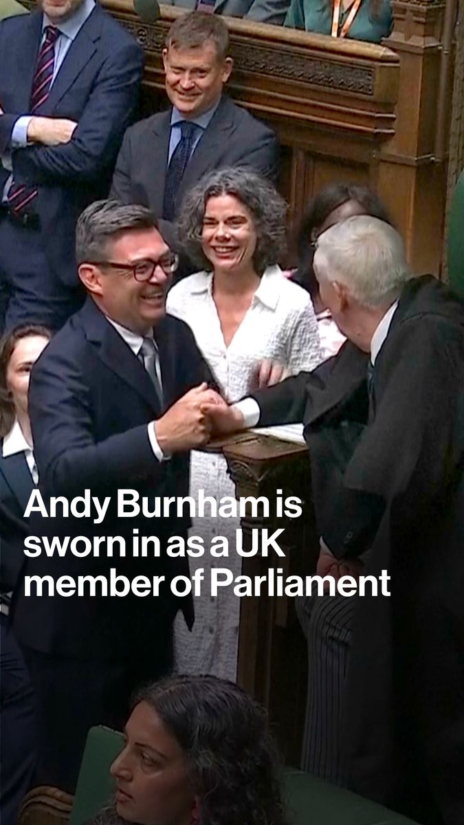 Andy Burnham appears set to become the UK's prime minister after he was sworn in as MP and Keir Starmer announced his departure as Labour Party leader