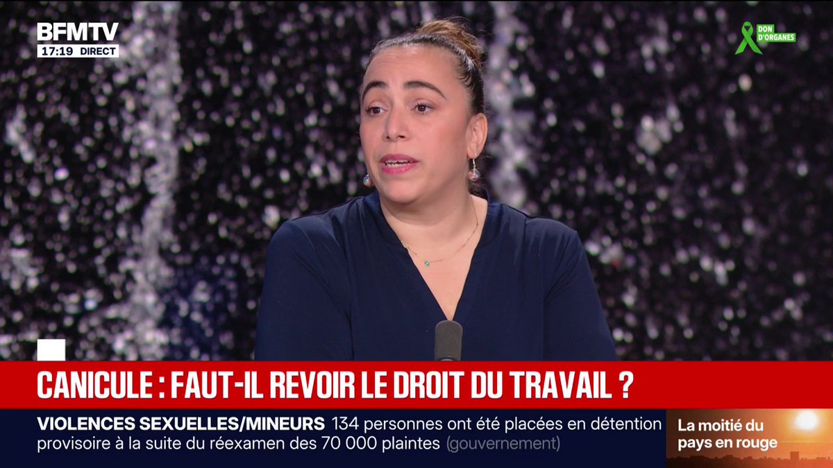 Pétition pour un "congé climatique": "On ne va laisser des personnes mourir sur des chantiers", assure Sabrina Sebaihi, députée "Écologiste et social"