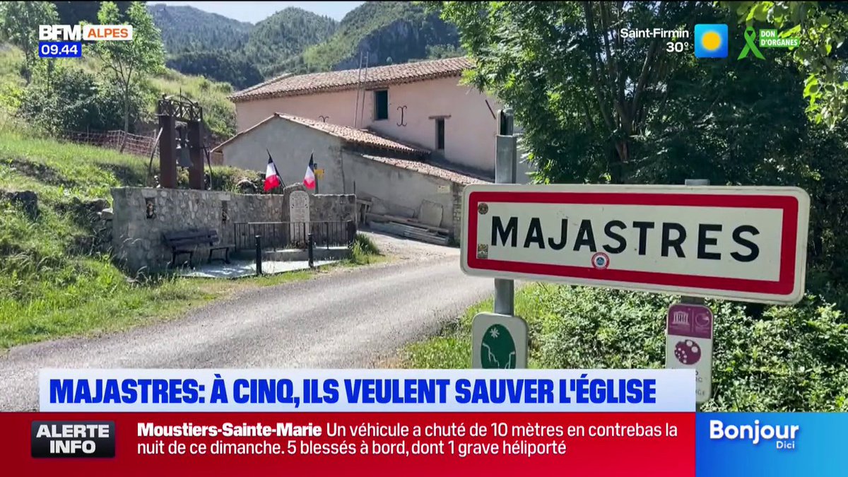 🚨⛪ 𝗔𝗟𝗘𝗥𝗧𝗘 𝗜𝗡𝗙𝗢 — Les cinq habitants de Majastres, le plus petit village des Alpes-de-Haute-Provence, lancent un appel aux dons pour réunir les 13 000 € nécessaires à la restauration de leur église, Notre-Dame-de-la-Roche.