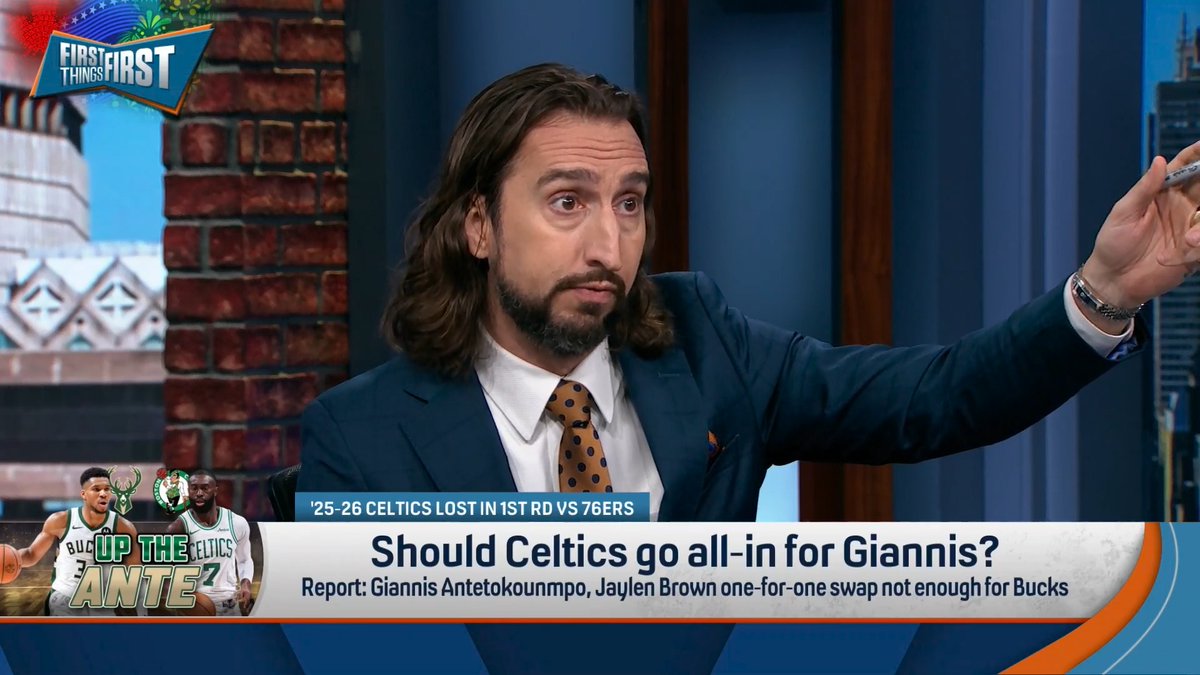 “I feel even stronger that Giannis is going to end up a Celtic and I think they really need to do it.” nick wright explains: