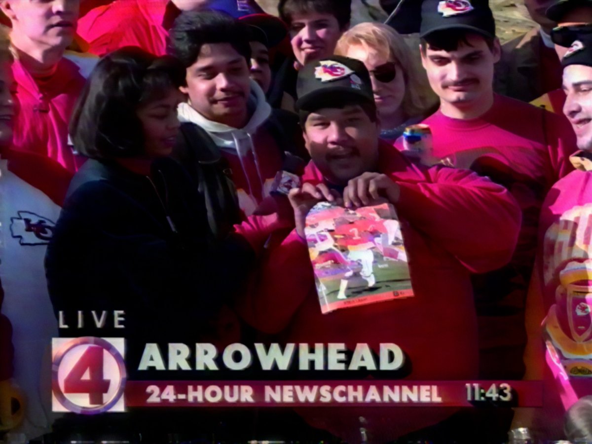 1992: Chiefs fans are so obsessed with beating John Elway they gather in the parking lot to destroy his memorabilia.