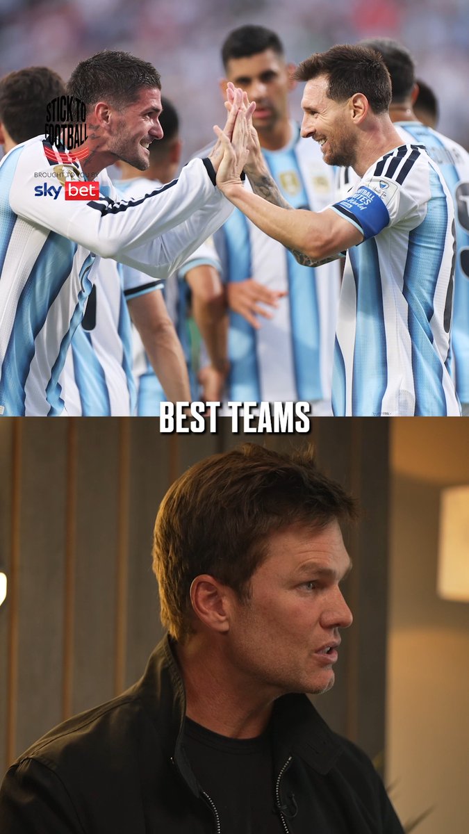 "Messi is incredible, arguably the best player to ever play the game!" 🤩 Tom Brady is a big fan of Argentina... and it's not hard to see why! 🇦🇷 🐐