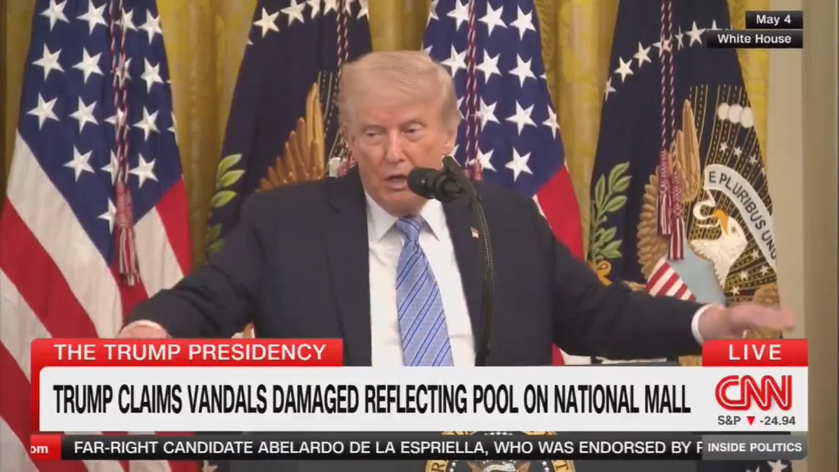 CNN airs compilation of Trump repeatedly praising his Reflecting Pool renovations