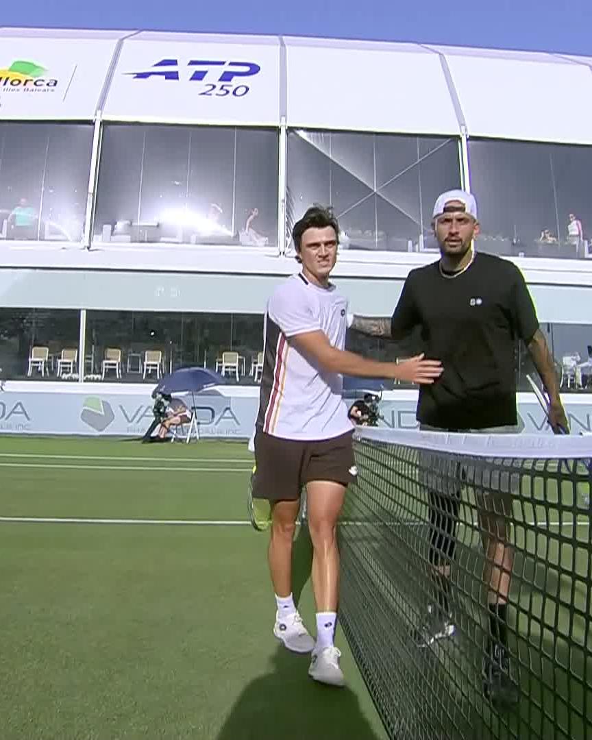 WALTON WOW ๐คฏ Adam Walton defeats fellow Aussie Nick Kyrgios 6-3 6-4 booking his place into round 2! #MallorcaChampionships