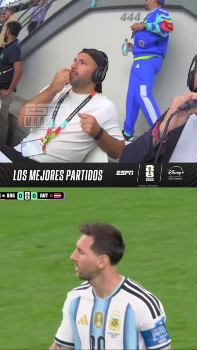 ¡EL KUN NO LO QUISO VER! Agüero se puso de espalda al campo de juego y no miró el penal errado de Leo Messi ante Austria. 🙌🏻 #ESPNMundial 📺 Mirá los mejores partidos de la #FIFAWorldCup por ESPN, en el Plan Premium de #DisneyPlus