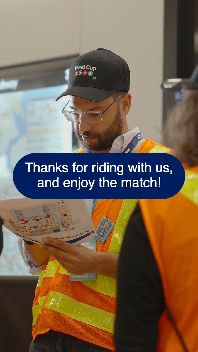 If you’re heading to a match at NYNJ Stadium, public transit is the best way to go. The MTA can get you to World Cup transportation options, including NJ Transit rail service and official NYNJ Stadium shuttle buses. Look for MTA customer ambassadors at major transit hubs, including Penn Station and Grand Central, if you need assistance before or after a match—they’re there to help. Learn more about getting around the region during the World Cup: