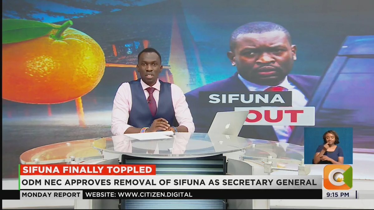 Sifuna Finally Toppled: ODM NEC approves removal of Sifuna as Secretary General ODM leader Oburu chaired the ODM NEC meeting Internal dispute resolution committee recommended Omanyo: We wish our former Secretary-General well #CitizenMondayReport