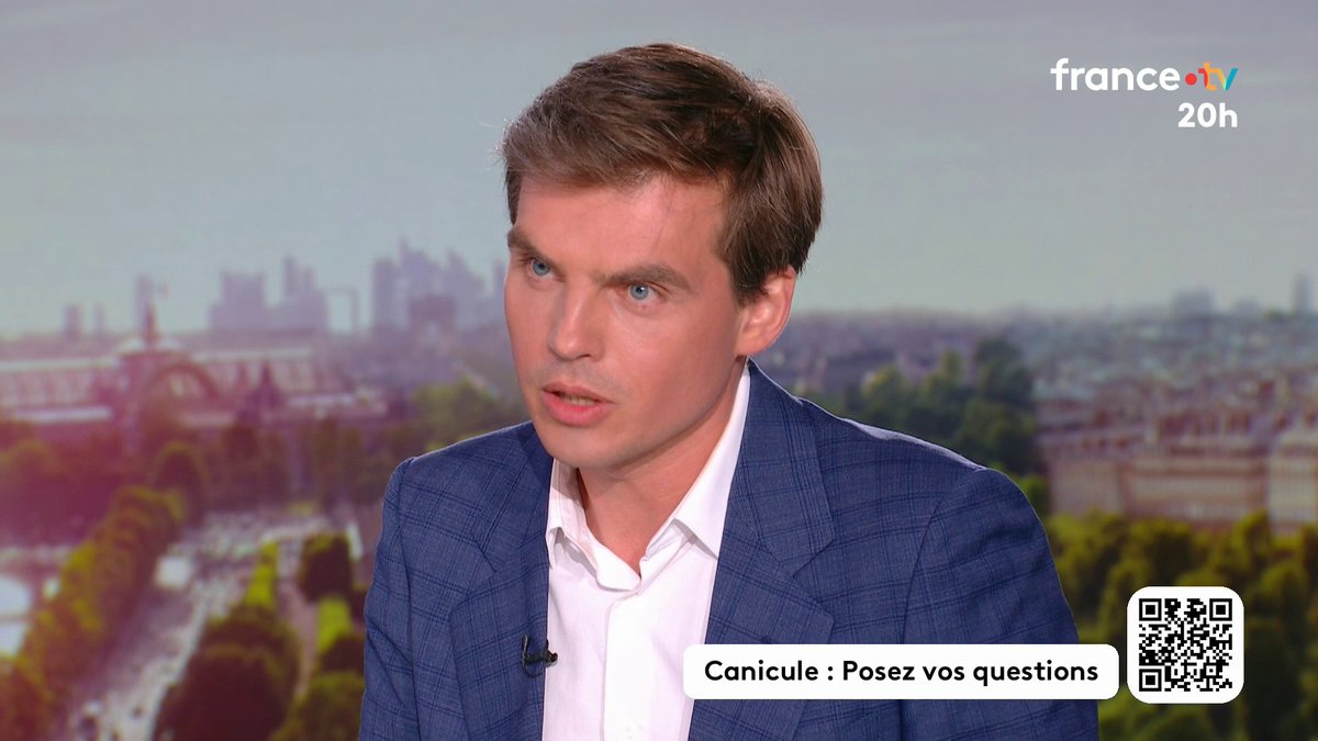 🔴🎙️ "Il y a une forme de sidération chez moi", réagit Sébastien Thomas, journaliste météo France Télévisions, à la canicule. "J'ai annoncé 43 degrés à Nantes (...) dans les années 80/90, 30 degrés c'était déjà un événement." #JT20h