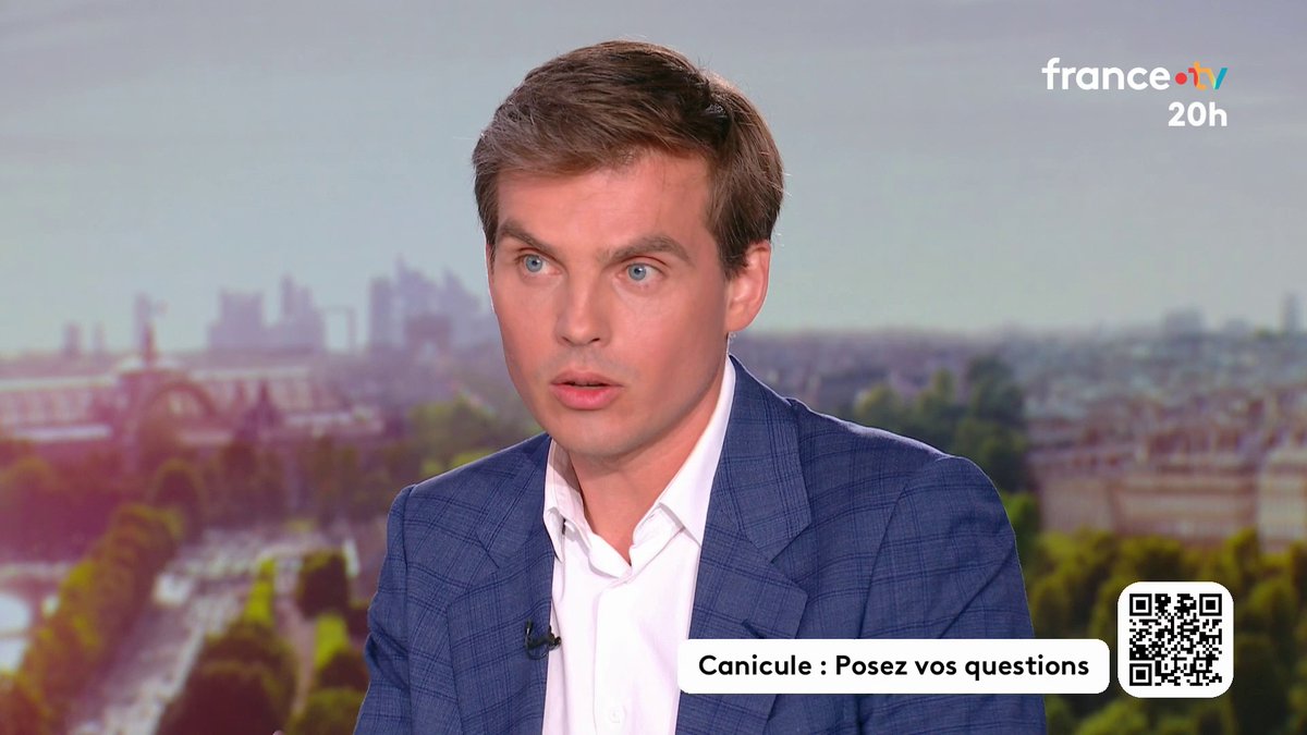 🔴🎙️ Est-ce que la canicule actuelle est de plus forte intensité que celle de 2003 ? "Celle de 2026 est a priori moins longue que celle de 2003. (...) Le bilan de cette canicule de 2003, c'était 15 000 morts" déclare Sébastien Thomas, journaliste météo France Télévisions. #JT20h