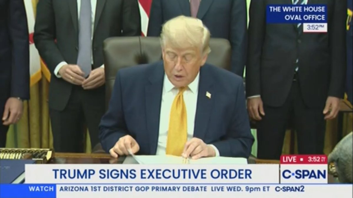 Trump: The order I'm signing directs federal agencies to transition to what is called quantum... crypto graphy. Does anybody know what that is?