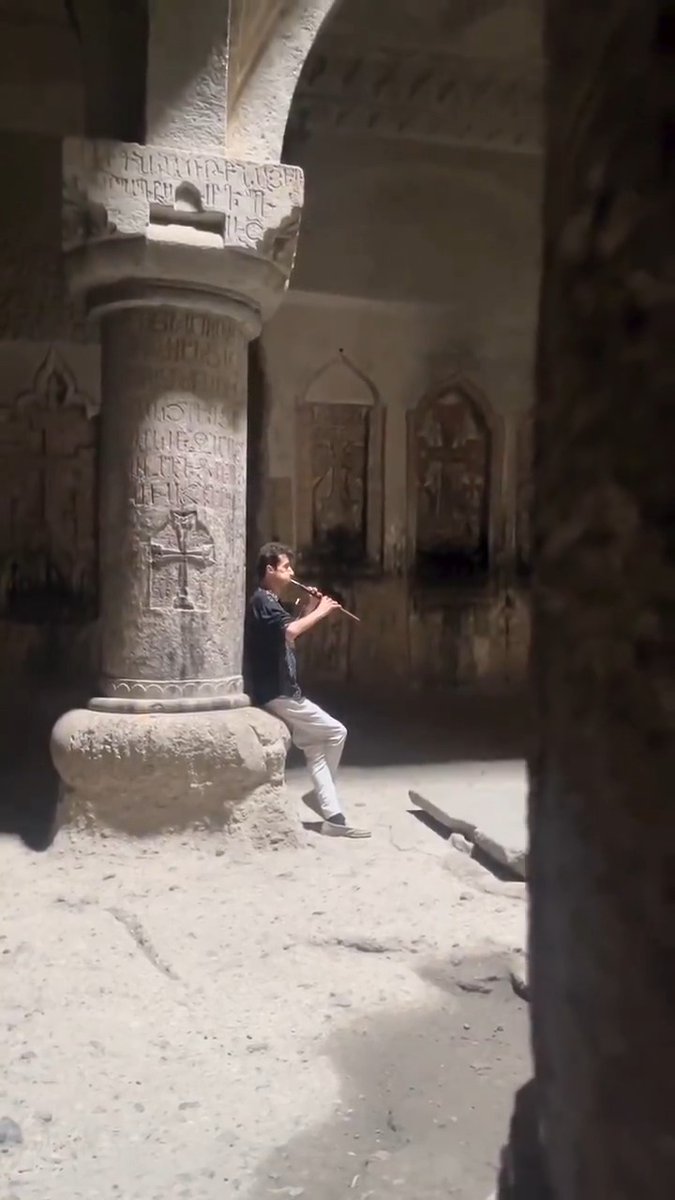 Enjoy the sound of Armenia’s duduk echoing through this 4th century rock‑carved monastery as Arsen Petrosyan brings the whole place to life.