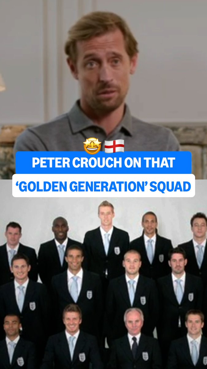 🗣️ Peter Crouch on being part of England's 'Golden Generation' 🏴󠁧󠁢󠁥󠁮󠁧󠁿🤩