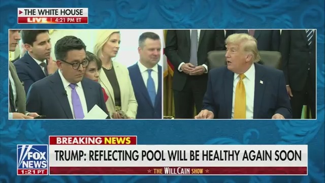 Trump: I can't help it if somebody goes in with a knife and starts hacking it up. Uh... and we also have pictures of it. Q: Can you release the photos? Trump: At the right time you'll see it. You'll see it in court.