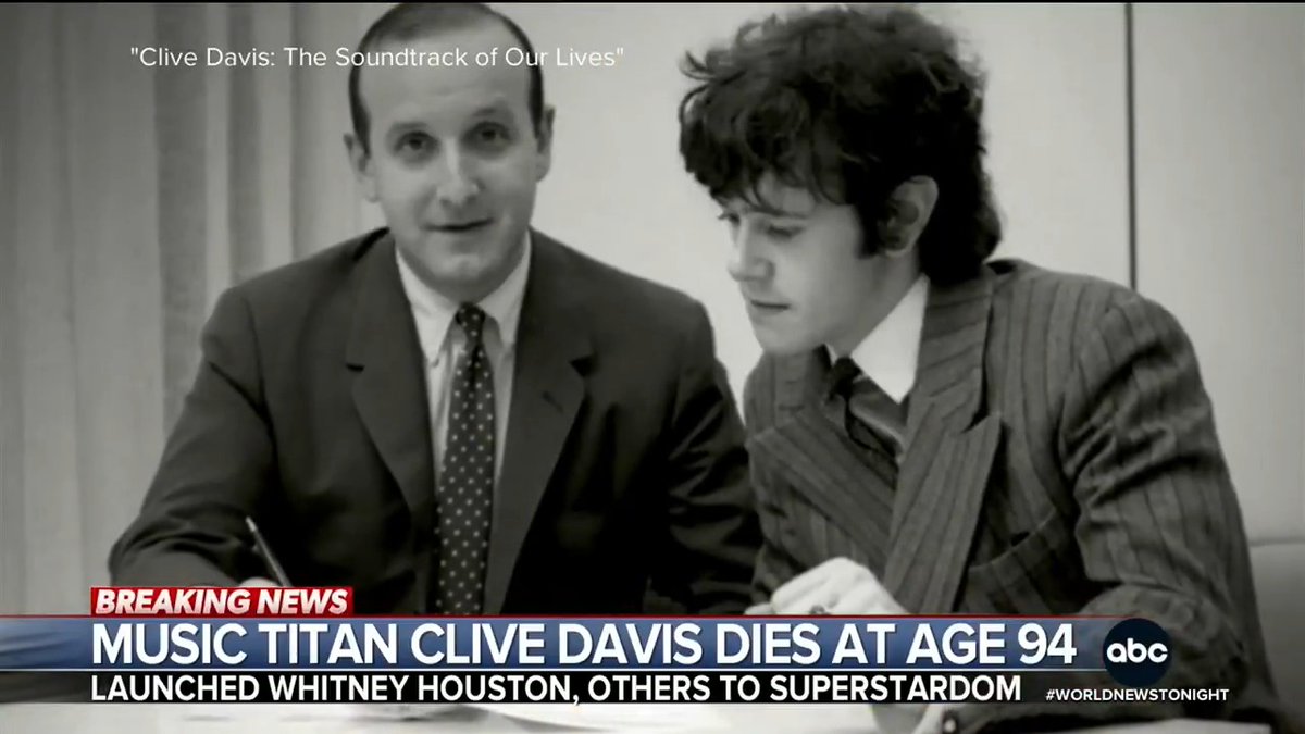 Music executive Clive Davis, who helped launch the careers of stars including Whitney Houston and Bruce Springsteen, has died at 94 following an upper respiratory infection.